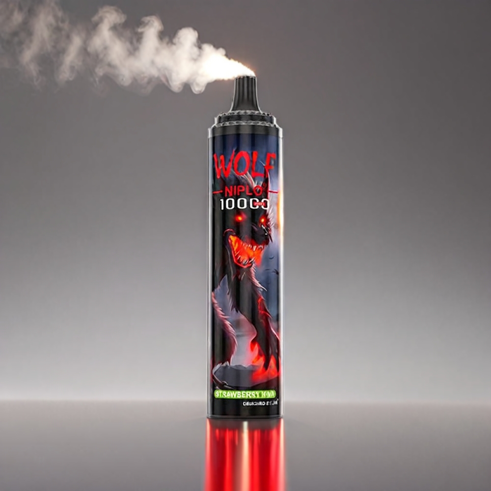 Jnr Wolf 10000 Puffs Bær-Kivi 1,0 Ohm Mesh 650mAh 20ml 0%/2%/5% Type-C Engros Danmark