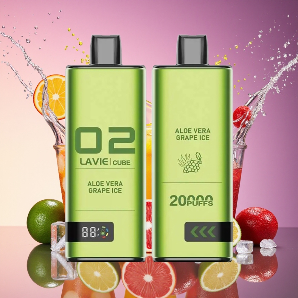 Lavie Cube 20000 Puffs Engangs Vape Aloe Vera Vindrue Is 20000 Puffs 28ml 600mAh Type C Engros Danmark