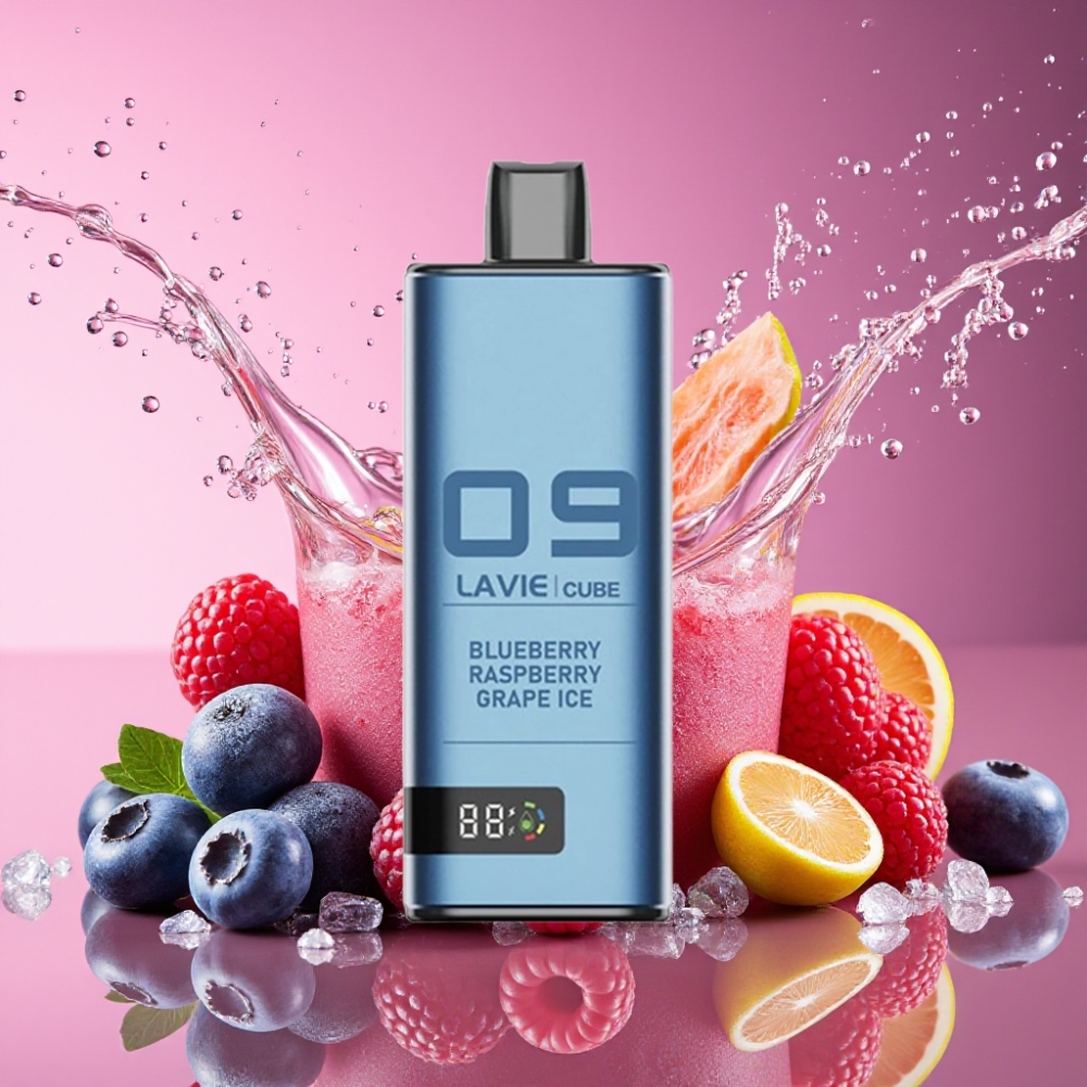 Lavie Cube 20000 Puffs Engangs Vape Blåbær Hindbær Vindrue Is 28ML 5% Type C Engros Danmark