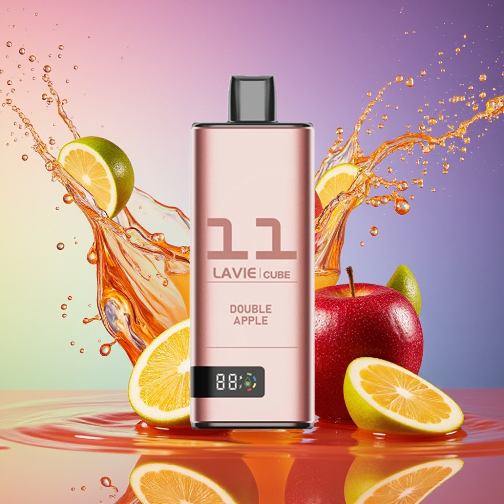 Lavie Cube 20000 Puffs Engangs Vape Dobbelt Æble 28ML 5% Type C Engros Danmark
