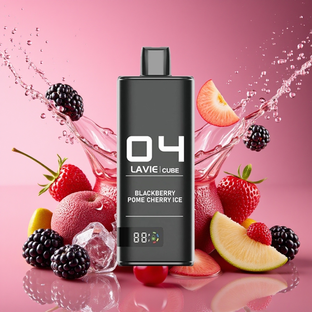 Lavie Cube 20000 Puffs Engangs Vape Hindbær Granatæble Is 20000 Puffs 28ML 600mAh Type C Engros Danmark