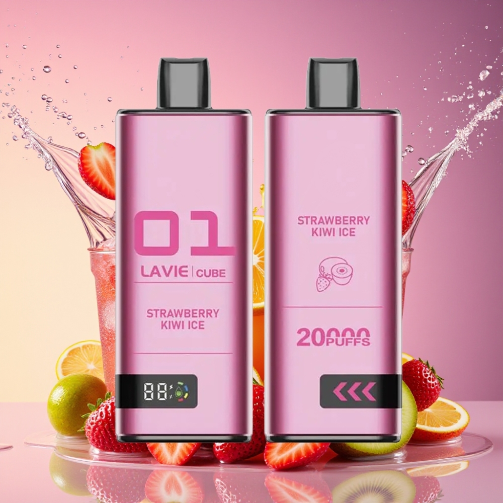Lavie Cube 20000 Pust Engangs Vape Jordbær Kiwi Is 28ML 600mAh Type C Engros Danmark