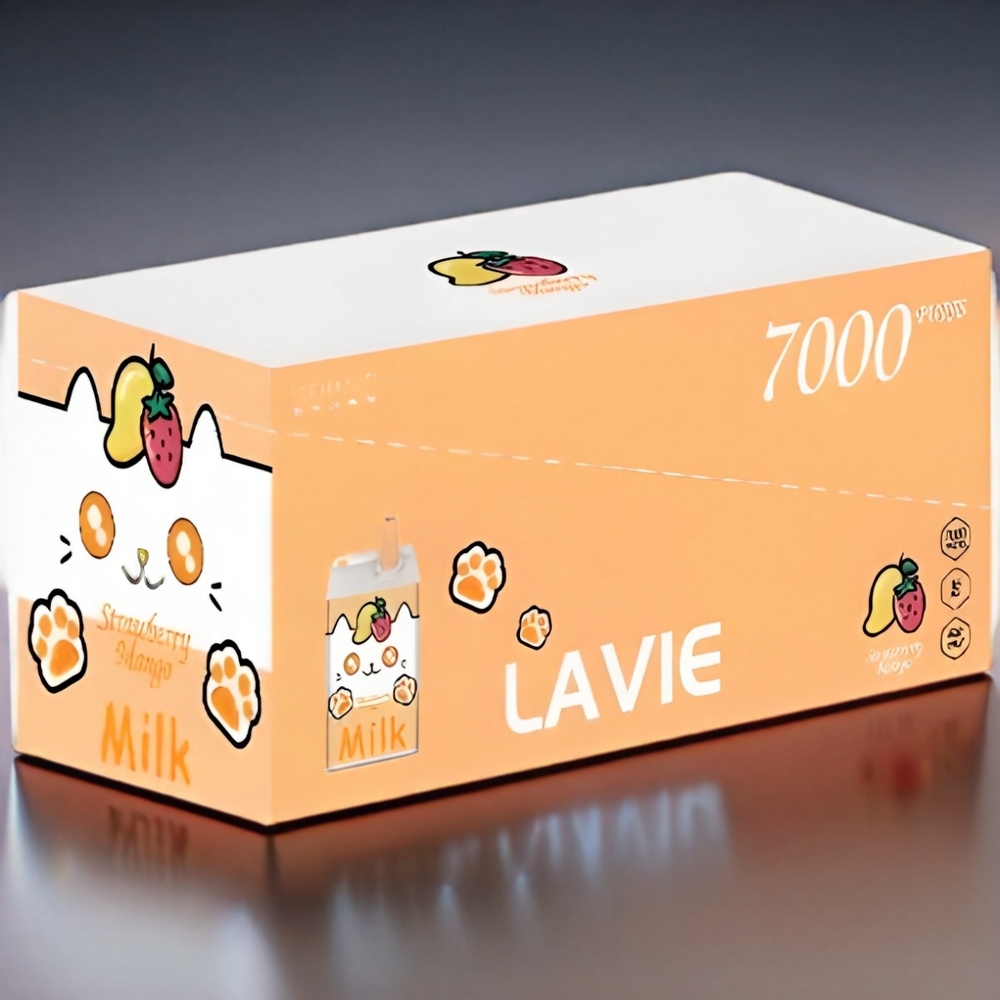 LAVIE Milk 7000 Puffs 16ML 600mAh Type C Jordbær Mango Engros Danmark