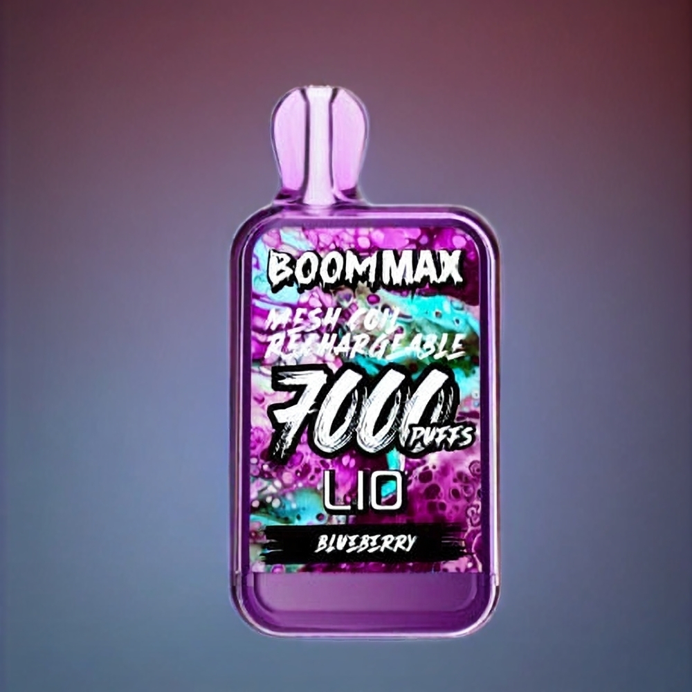 LIO BOOM MAX 7000 Pust Blåbær Disposable Vape 15ml 50mg 650mAh Type-C Engros Danmark