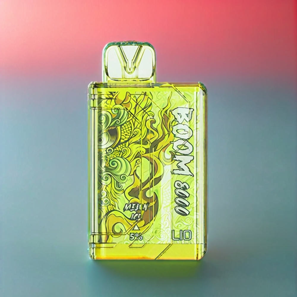 LIO BOOM PRO 8000 PUSTER 15ml 5% Nikotin Mesh Coil Type-C Opladning Melon Is Engros Danmark