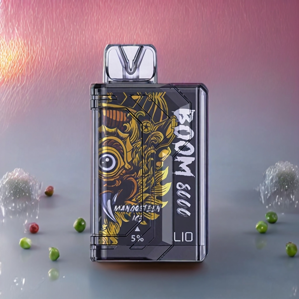 LIO BOOM PRO 8000 PUST Engangs Vape Mangosteen Is 650mAh Type-C 15ml 5% Engros Danmark