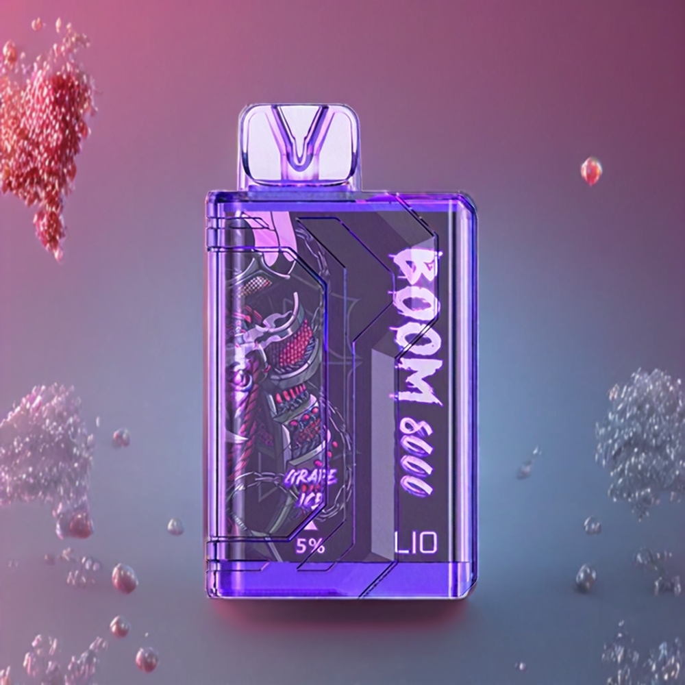 LIO BOOM PRO 8000 PUST GRÆSIS 15ml 5% Mesh Coil 650mAh Type-C PC/PCTG Engros Danmark