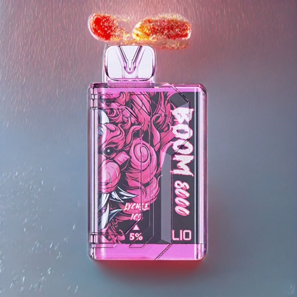 LIO BOOM PRO 8000 Pust Disposable Vape Litchi Is - 8000 Pust, 650mAh, Type-C, Mesh Coil, 15ml, 5% Nicotin Engros Danmark