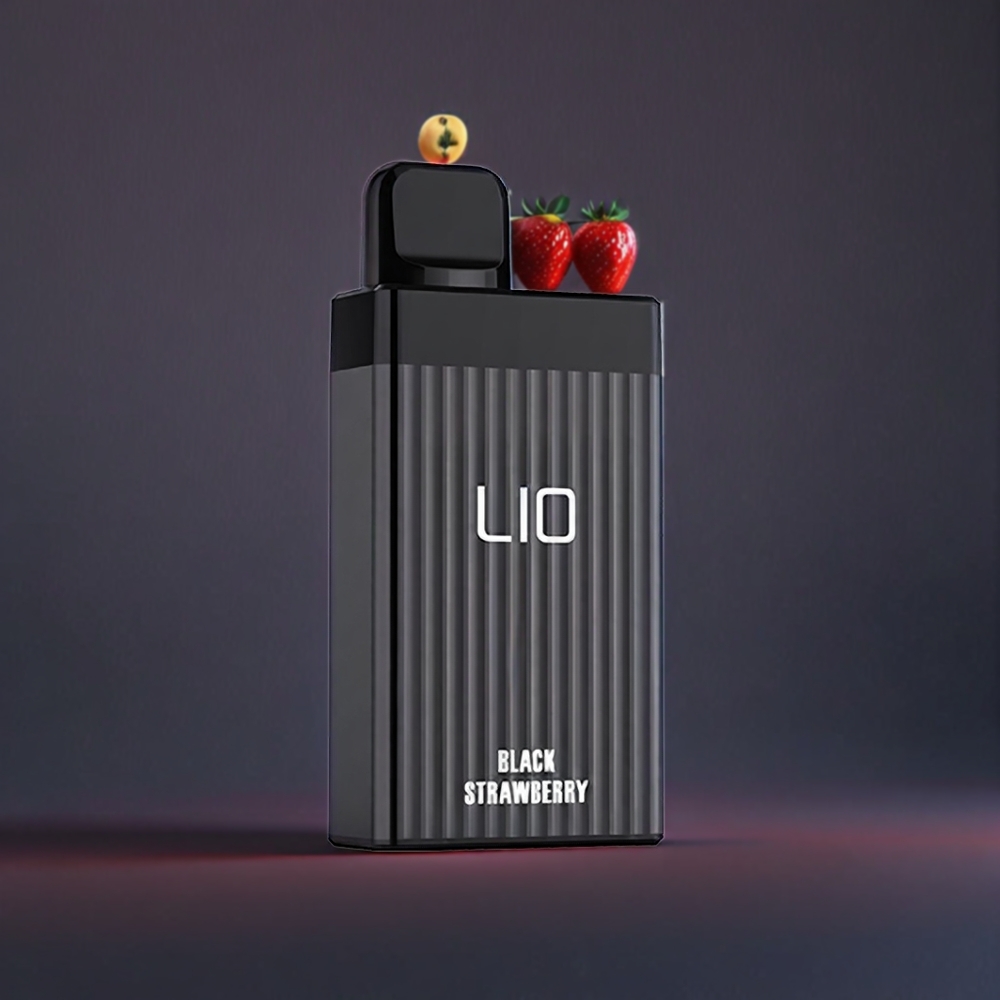 LIO BOXX 4000 Pust Sort Jordbær 650mAh Type-C 10ml 50mg Engros Danmark
