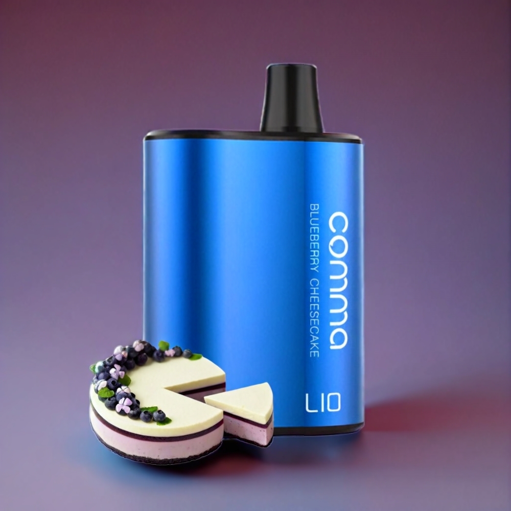LIO COMMA 5000 Puffs Engangs Vape Blåbær Cheesecake 900mAh 15ml Type-C Engros Danmark