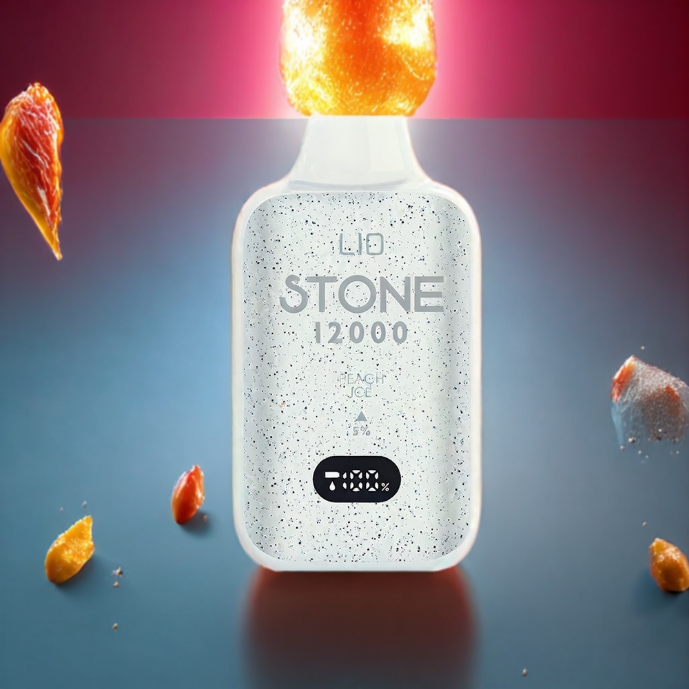 LIO Stone 12000 Puffs Engangs Vape Fersken Is 550mAh 18ML 30mg/50mg Engros Danmark