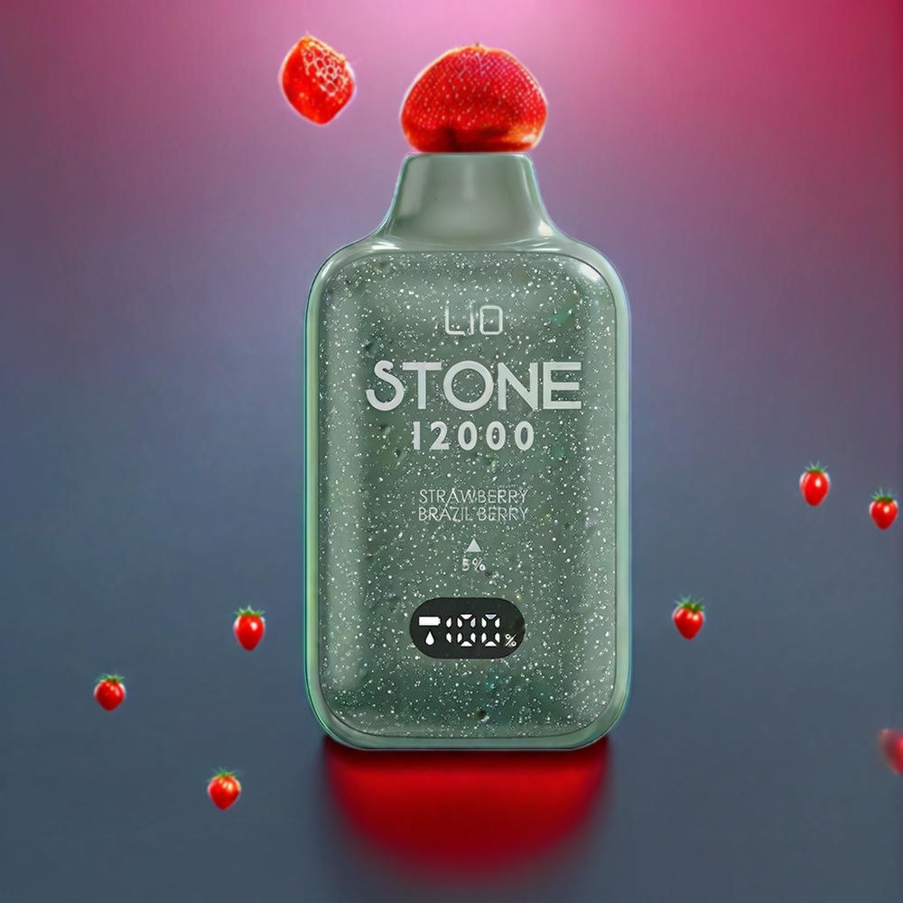 LIO Stone 12000 Puffs Engangs Vape Jordbær Brasilien Bær 18ML 30mg/50mg 550mAh Type-C Engros Danmark