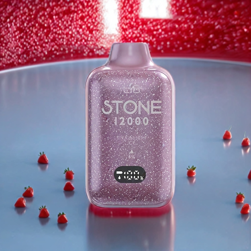 LIO Stone 12000 Puffs Engangs Vape Jordbær Is 550mAh 18ML 30mg/50mg Engros Danmark