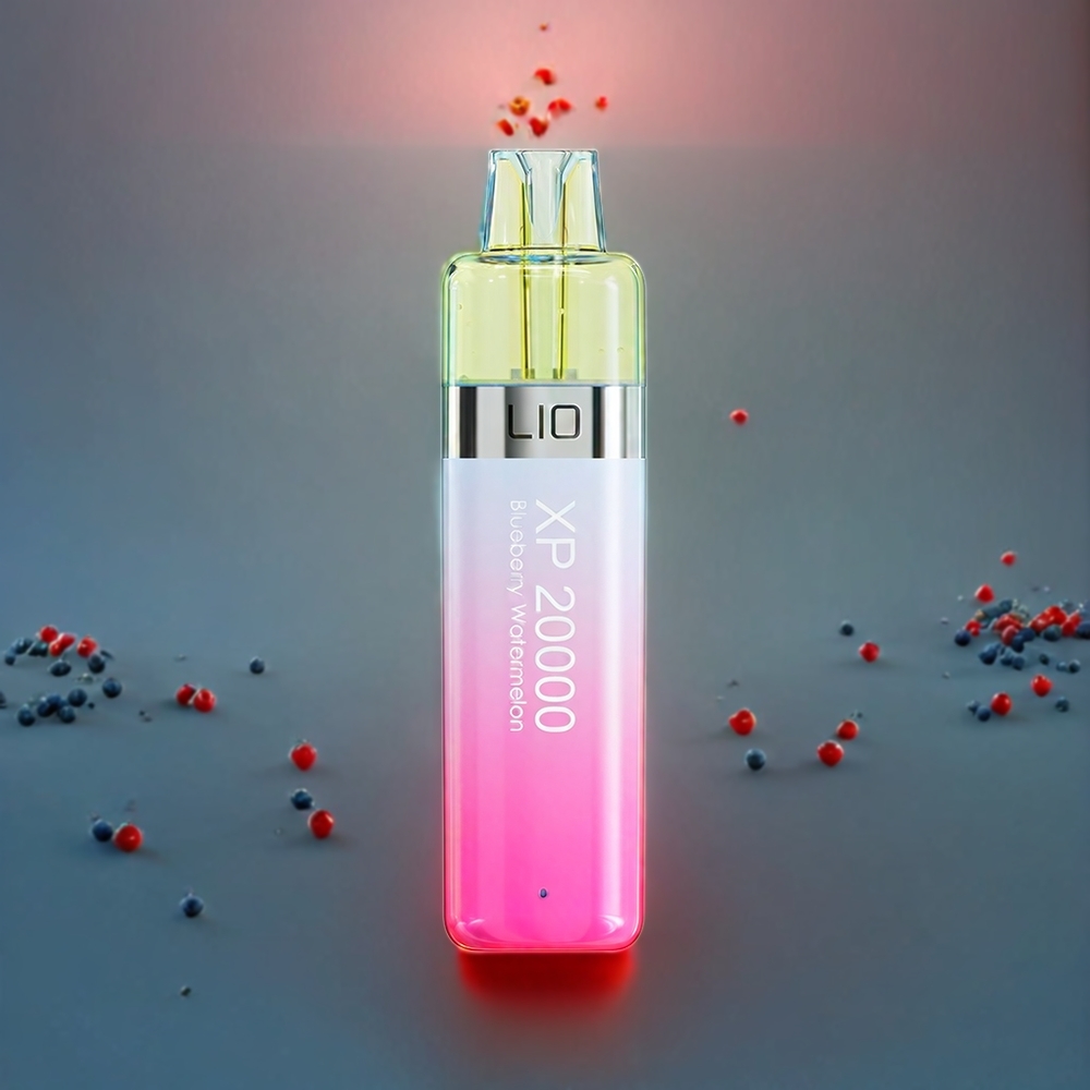 LIO XP 20000 Pust E-engangsdamp Blåbær Vandmelon 0,8 Ohm Mesh Coil 12ML 50mg 900 mAh 15,3W TYPE-C Engros Danmark