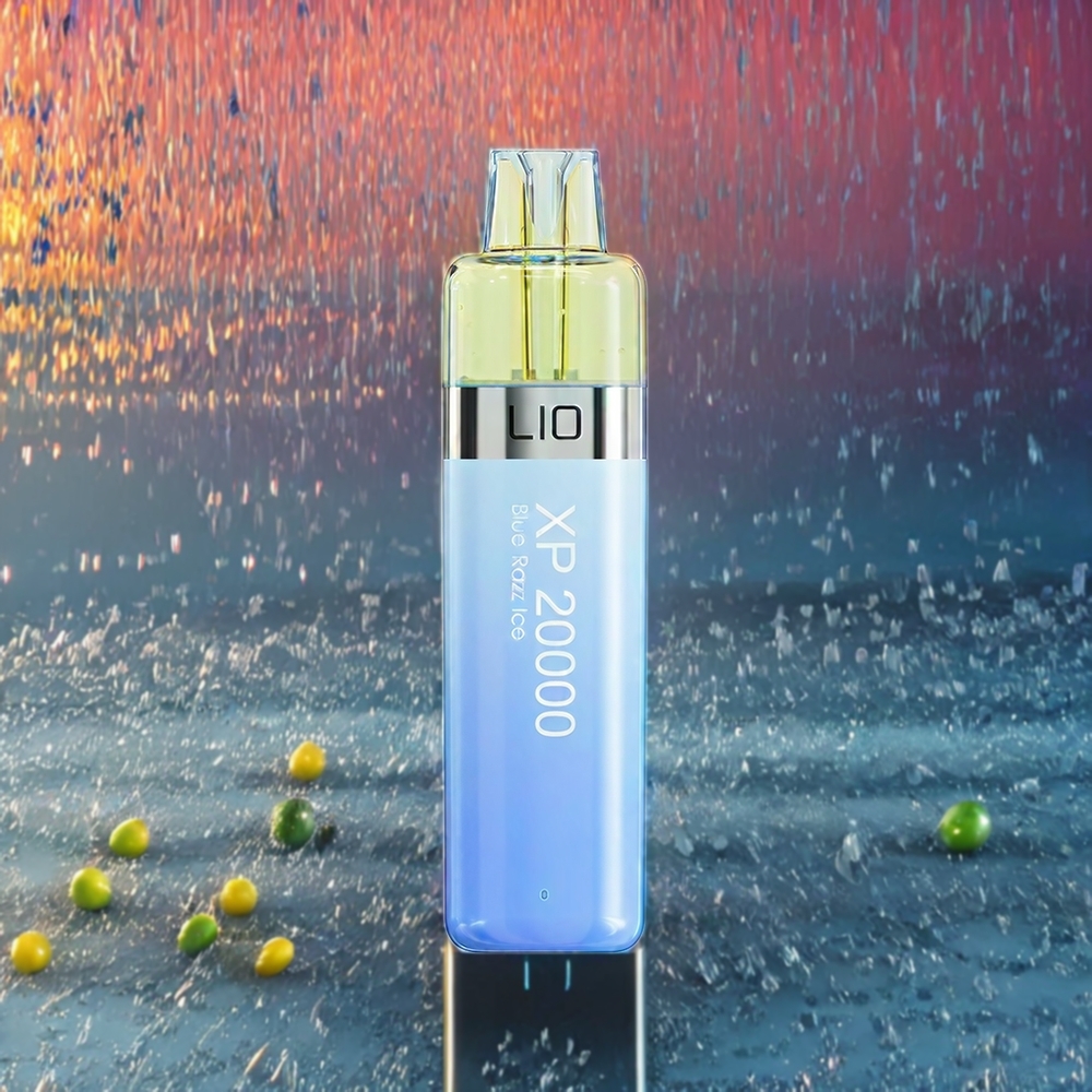 LIO XP 20000 Pust Justerbar Luftstrøm 0.8 Ohm Mesh Coil 12ML 50mg 900 mAh Blå Hindbær Is Engros Danmark
