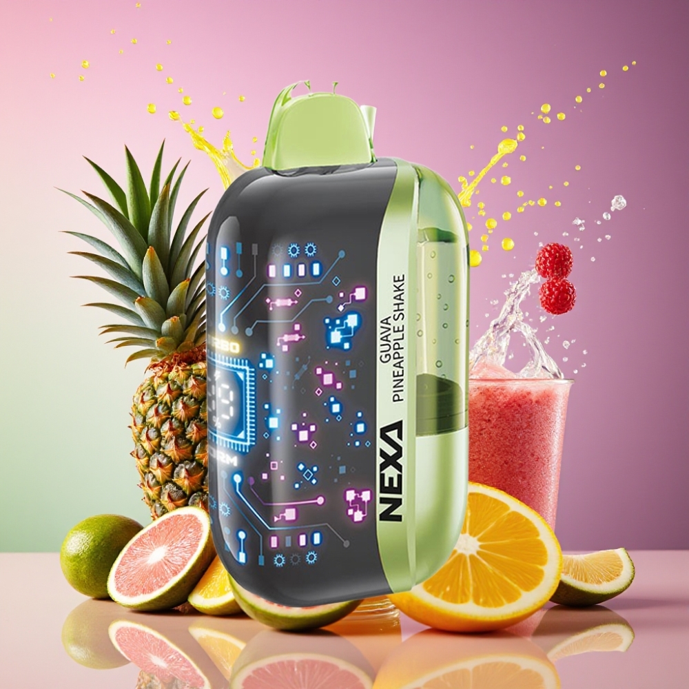 NEXA Ultra 50000 Puffs Guave Ananasshake 20ml 800mAh 5% 0.9ohm 3D-skærm Type-C Engros Danmark