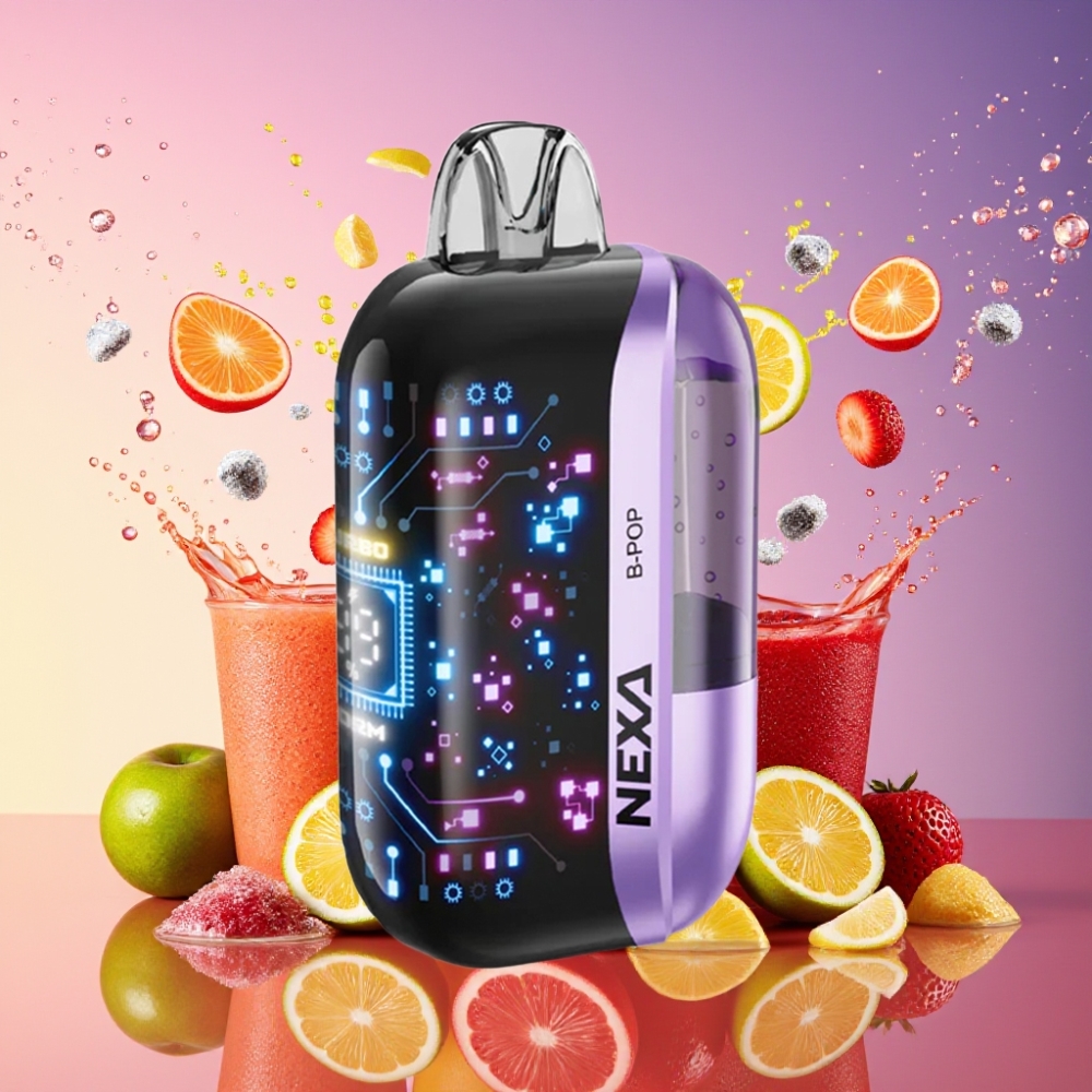 NEXA Ultra 50000 Pust B-Pop 20ml 800mah 5% 0.9ohm 3d Skærm Type-c Engros Danmark