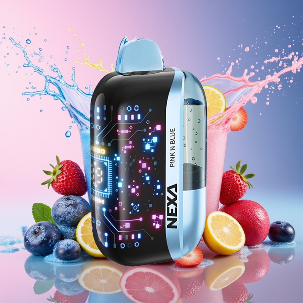 NEXA Ultra 50000 Pust Skærmoplader 20ml 800mah 5% 0.9ohm Dual Mesh Type-c Pink Og Blå Engros Danmark