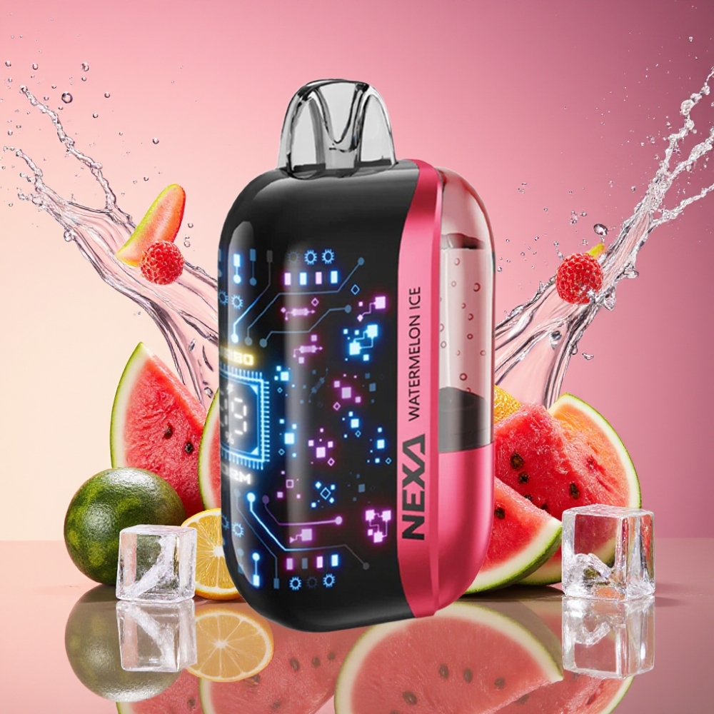 NEXA Ultra 50000 Pust Vandmelon Is 20ml 800mAh 5% 0.9ohm Dual Mesh 3D Skærm Type-C Engros Danmark