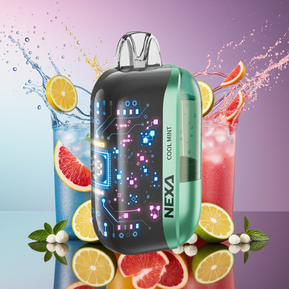 NEXA Ultra 50000 Puste Display Skærm 20ml 800mah 5% Nikotin 0.9ohm Dual Mesh Coils Type-C Opladning Kølig Mynte Engros Danmark