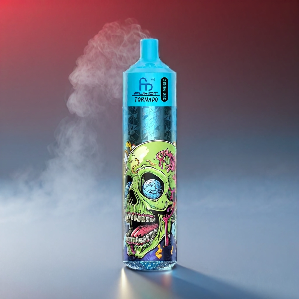 Fumot RandM Tornado 30000 Puffer Sort 30mL 2%/5% 600mAh LED Engros Danmark