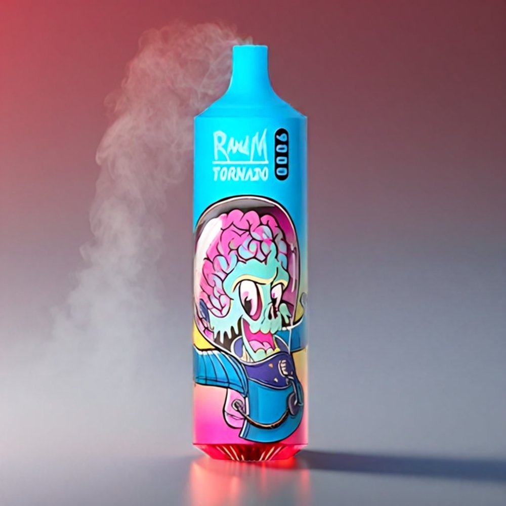 Fumot RandM Tornado 9000 Puffs 850 mAh 18 mL Mesh Coil RGB Display 54 Smagsvarianter Jordbær Vandmelon Engros Danmark