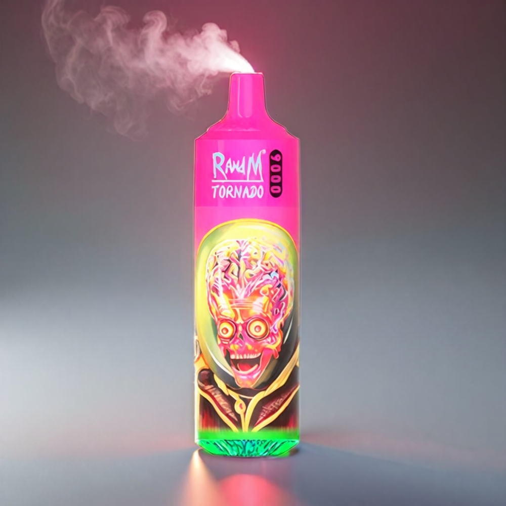 Fumot Randm Tornado 9000 Puffs 850 mAh 18 mL Mesh Coil RGB Display Hindbær Vandmelon Engros Danmark