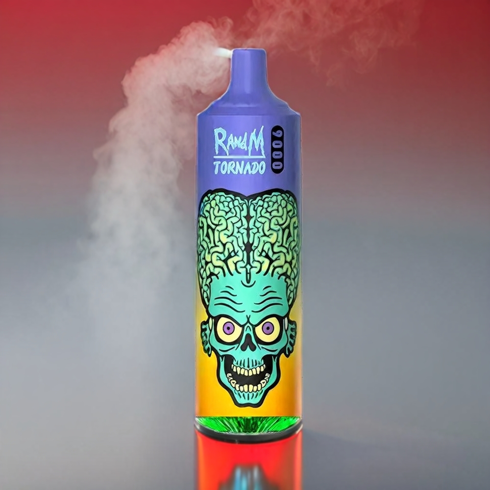 Fumot Randm Tornado 9000 Puffs 850mAh 18mL Mesh RGB 54 Smag Stikkelsbær Engros Danmark