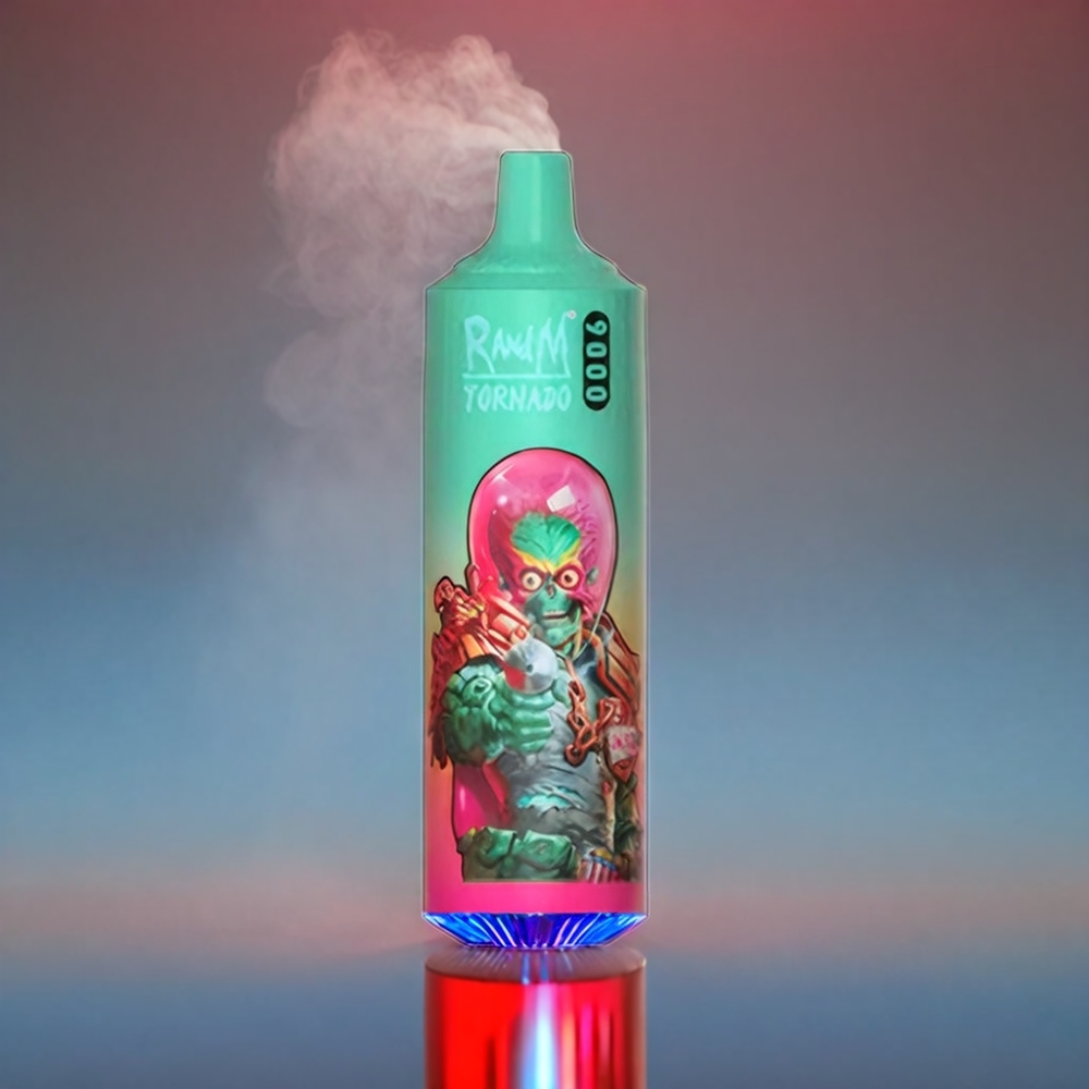 Fumot Randm Tornado 9000 Puffs 850mAh 18mL Mesh RGB Display 54 Smag Blå Razz Kush Engros Danmark