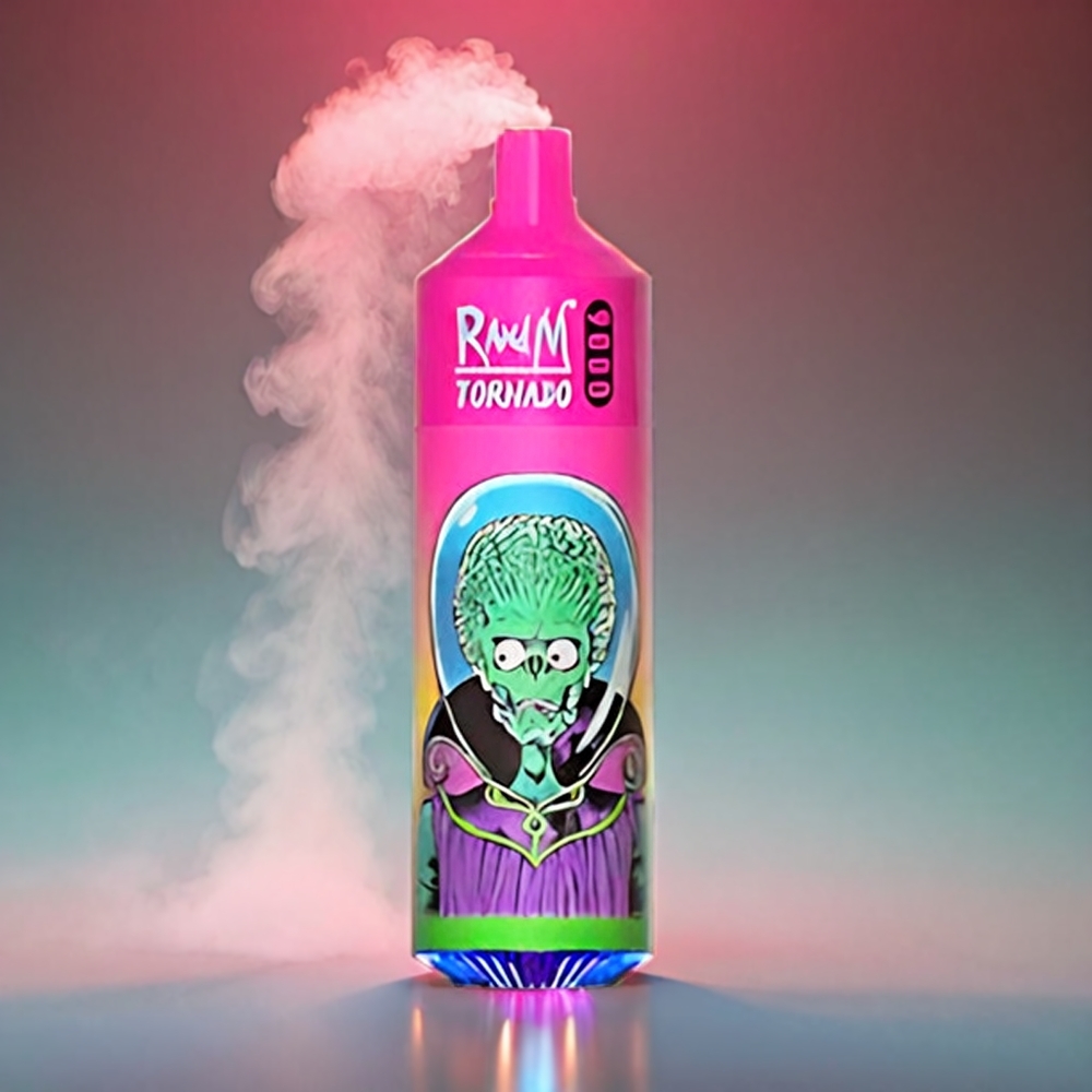 Fumot Randm Tornado 9000 Puffs Vandmelon Bubblegum 850 mAh 18 mL Mesh Coil RGB Display Engros Danmark