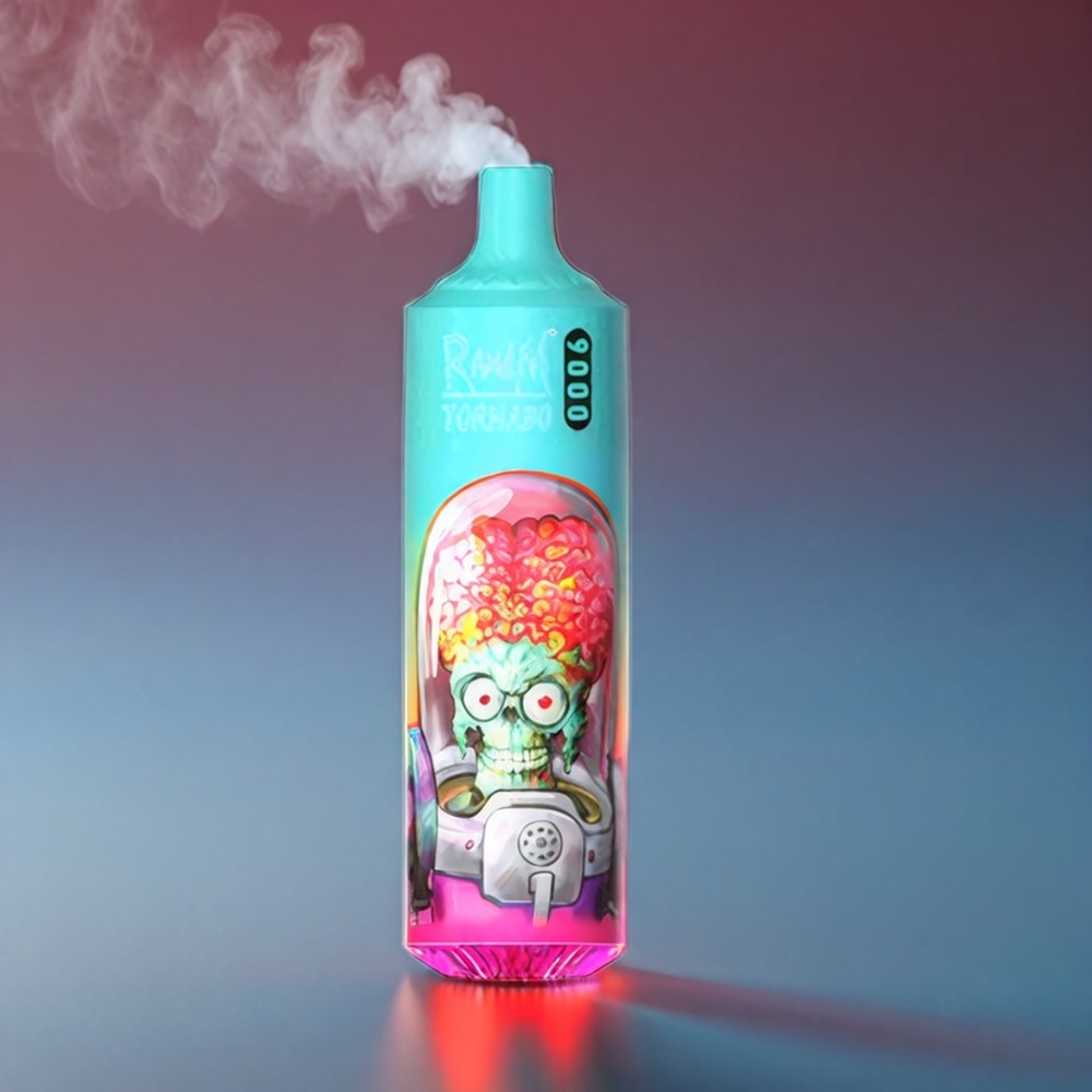 RandM Tornado 9000 Puffs 850 mAh 18 mL Mesh Coil RGB Display 54 Smage Blå Sur Hindbær Engros Danmark