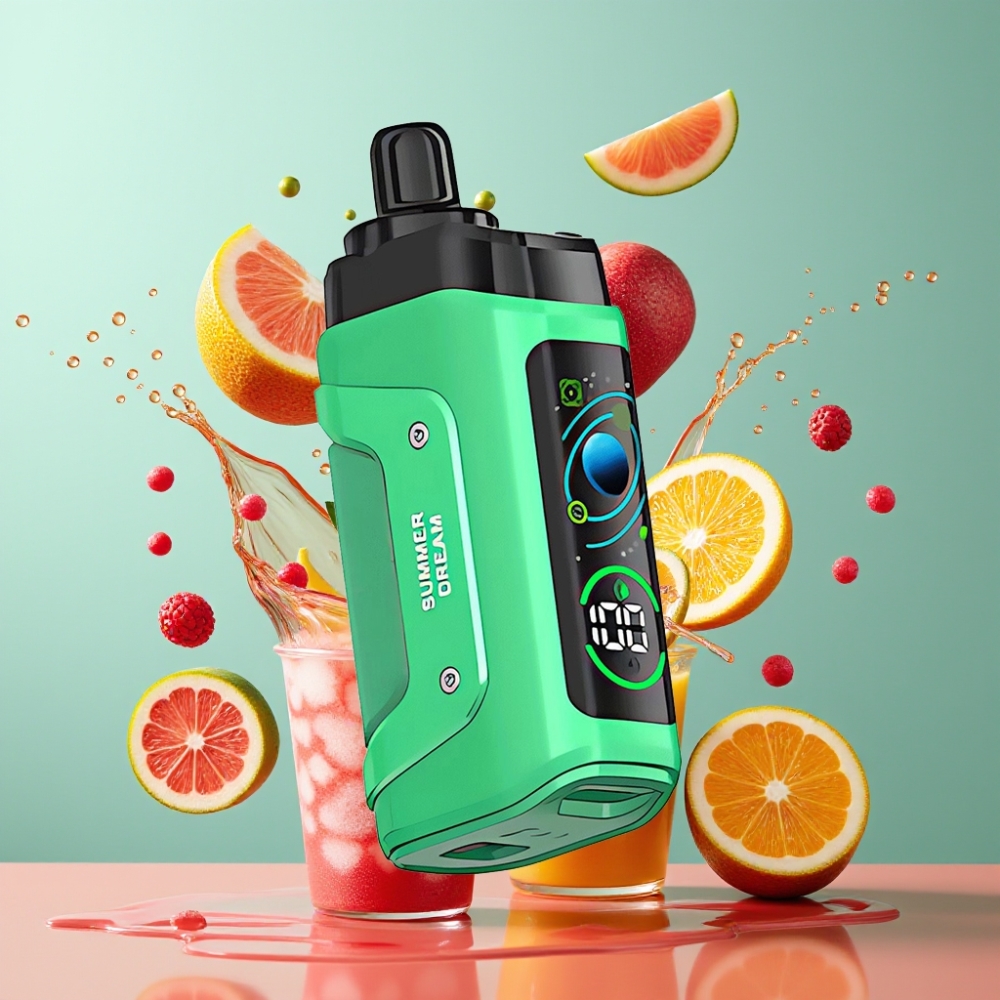 Razz Bar 45000 Puffs Sommerdrøm 1.0 Ohm Mesh Coil Justerbar Luftstrøm 650 Mah Batteri Type-C Genopladelig 20 mg/ml Nikotinstyrke Engros Danmark