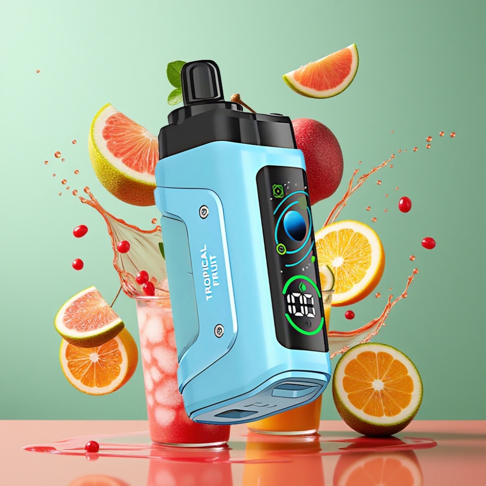 Razz Bar 45000 Puffs Tropisk Frugt 1.0 Ohm Mesh Coil Justerbar Luftstrøm 650 Mah Type-C Genopladelig 20 mg/ml Nicotin Engros Danmark