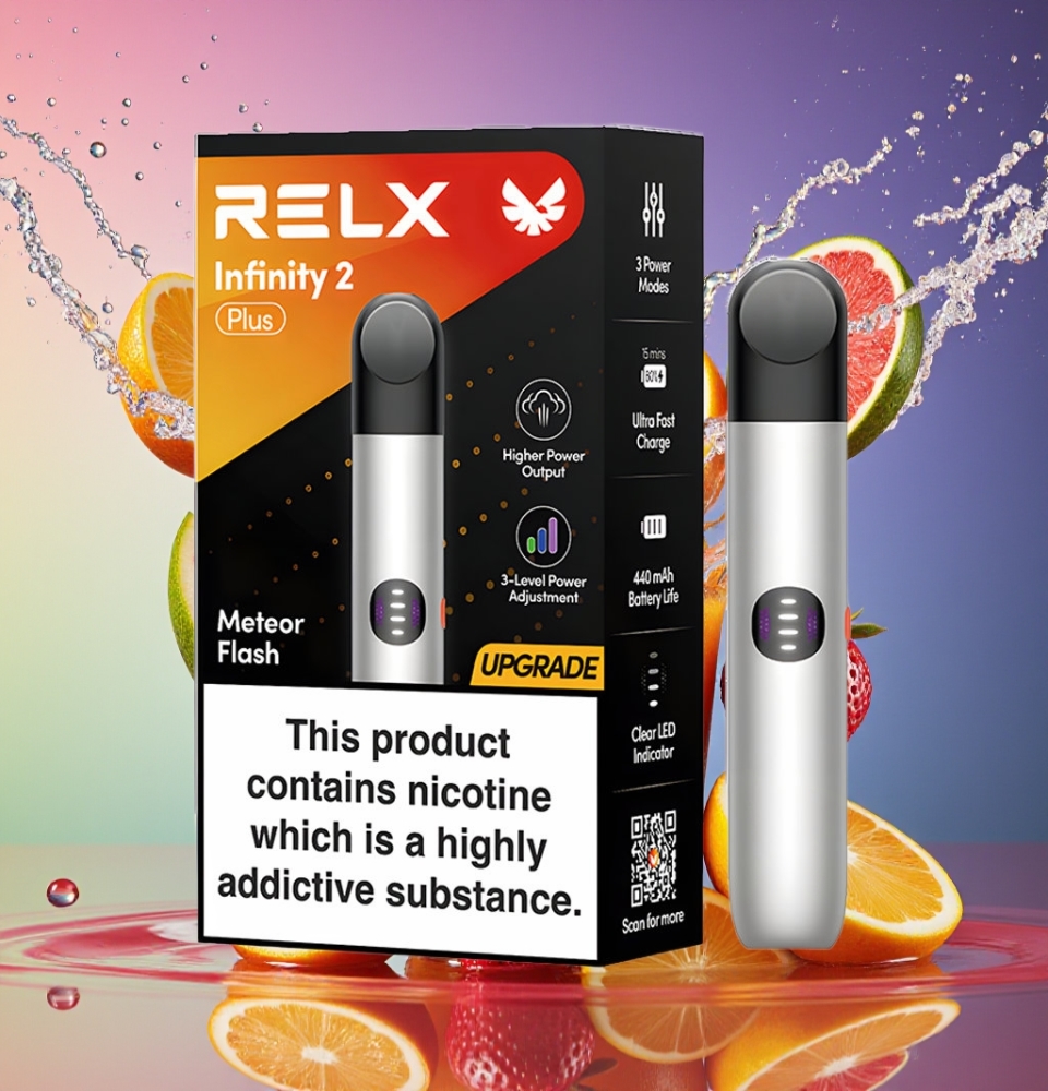RELX Infinity 2 Plus Meteor Blink Enhed 600 Pust 6.5W-10W 440mAh Type-C 1.9ml Engros Danmark