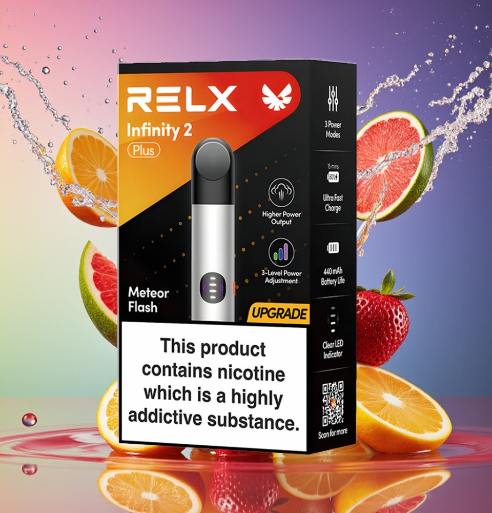 RELX Infinity 2 Plus Meteor Blink Enhed 600 Pust 6.5W-10W 440mAh Type-C 1.9ml Engros Danmark