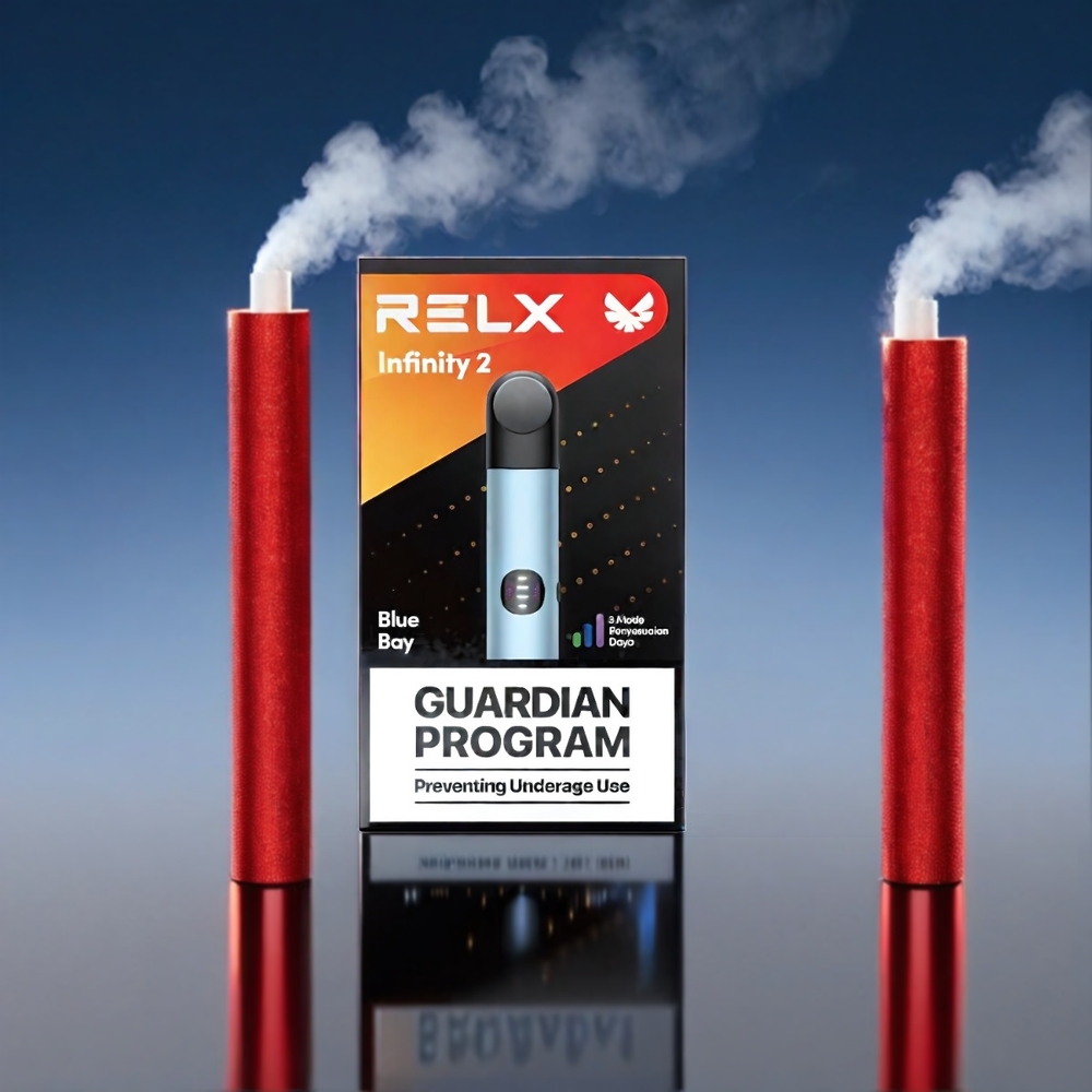 RELX Infinity 2 Damptilbehør Blå med 1.9 ml Kapacitet, 440mAh, USB Type-C og 3 Justerbare Tilstande - Engros Danmark