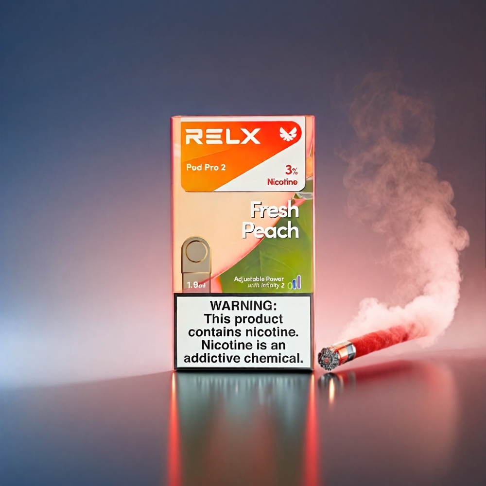 RELX Pod Pro 2 3%/5% Nikotin 600 Pust 1.9ml 2/3 Pods 5.5W/6.5W/8W Friske Fersken Engros Danmark