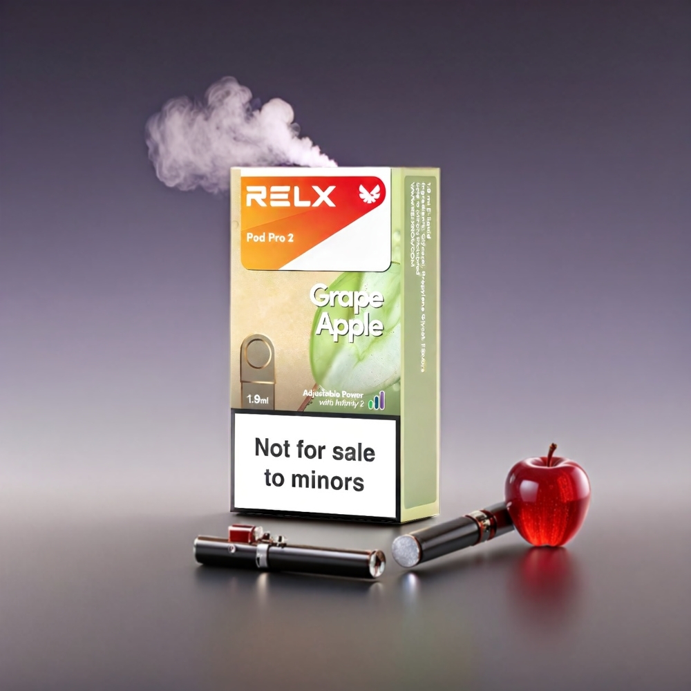 RELX Pod Pro 2 Grape Æble Vape 3%/5% Nikotin 1.9ml 600 puff 2/3 pods Eco/Smooth/Boost Engros Danmark