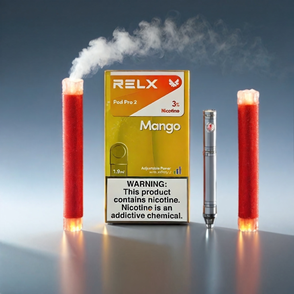 RELX Pod Pro 2 Mango 3% 1.9ml 600 puffs 2 pods/pack 5.5W/6.5W/8W Engros Danmark