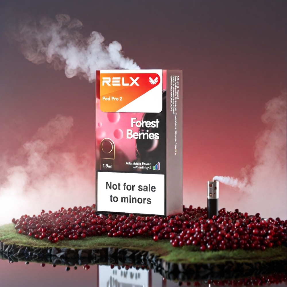 RELX Pod Pro 2 Skovbær Nicotine 3%/5% 600 puff 1.9ml 2/3 pods Eco/Smooth/Boost Engros Danmark