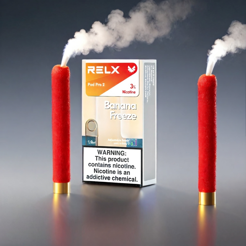RELX Pod Pro 2 Vape Bananfrys 3% 5% 600 puffs 1.9ml 2/3 pods Eco Smooth Boost 5.5W 6.5W 8W Engros Danmark