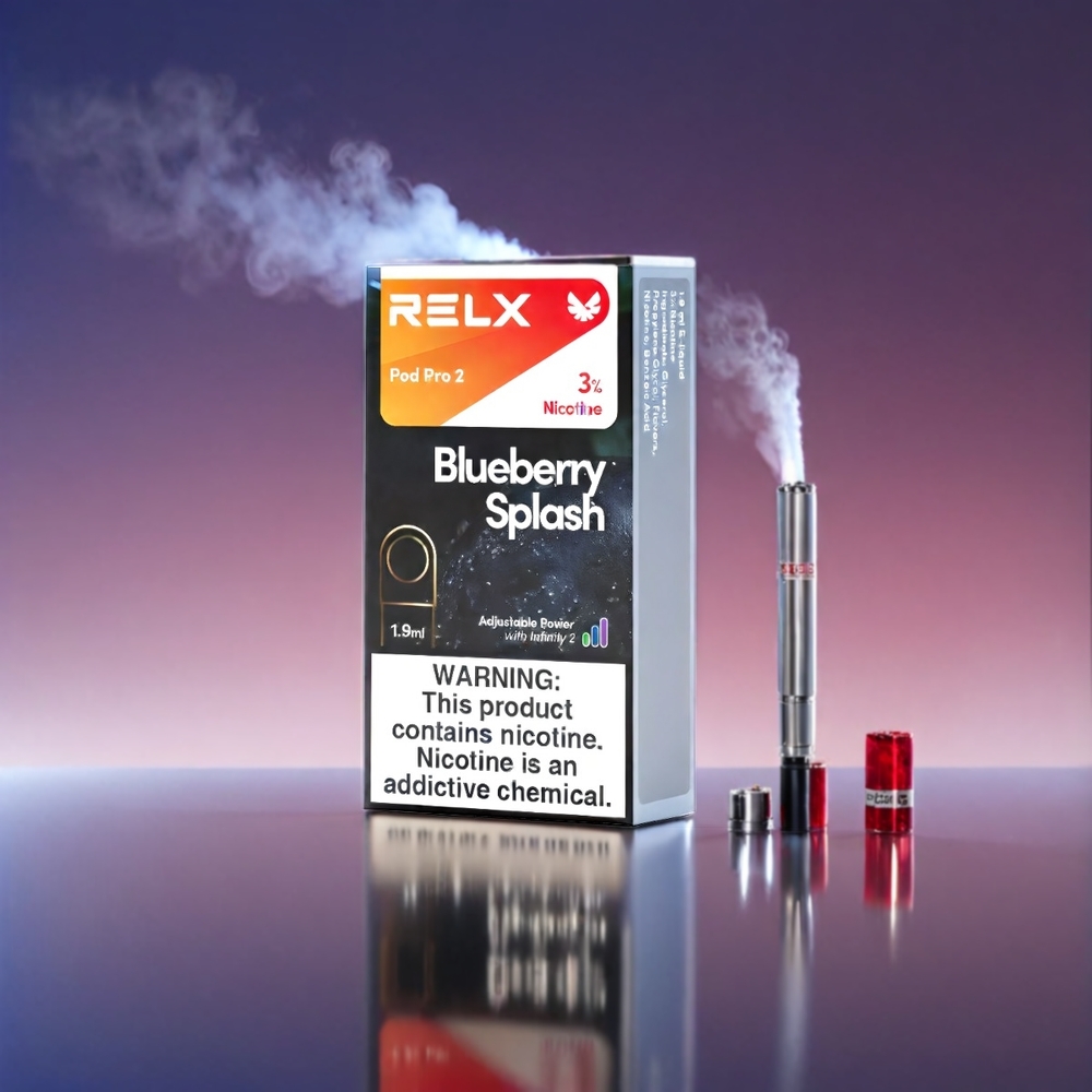 RELX Pod Pro 2 Vape Blåbær Splash 3%/5% Nikotin 1.9ml 600 puff Eco/Smooth/Boost 2/3 poser Engros Danmark