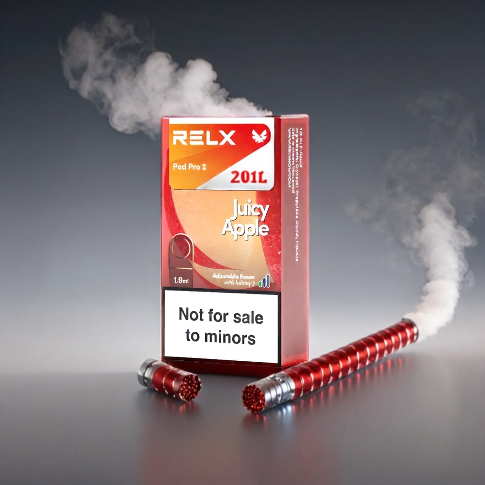 RELX Pod Pro 2 Vape Saftigt Æble 3%/5% Nikotin 600 puff 1.9ml 2/3 pods/pack 5.5W/6.5W/8W Engros Danmark