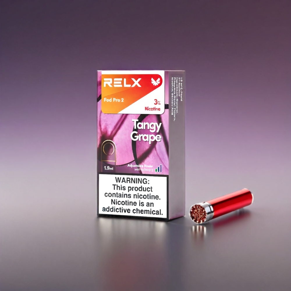 RELX Pod Pro 2 Vape Syrlig Drue 3%/5% Nicotin 600 puff 1.9ml 2/3 poser 5.5W/6.5W/8W Engros Danmark