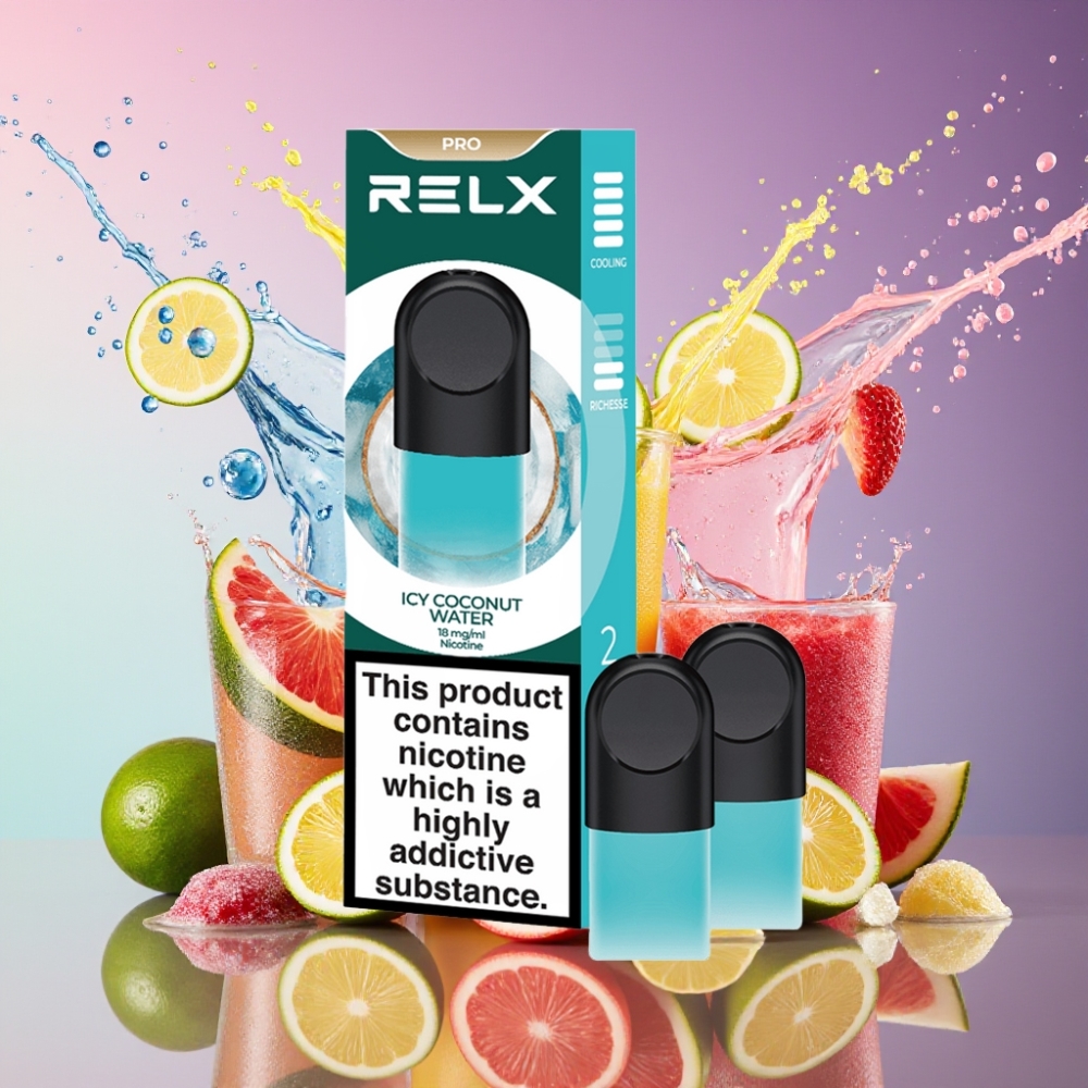 RELX Pod Pro 1 Mund Iskold Kokosvand 1,8% Nikotin 1,9 ml Engros Danmark