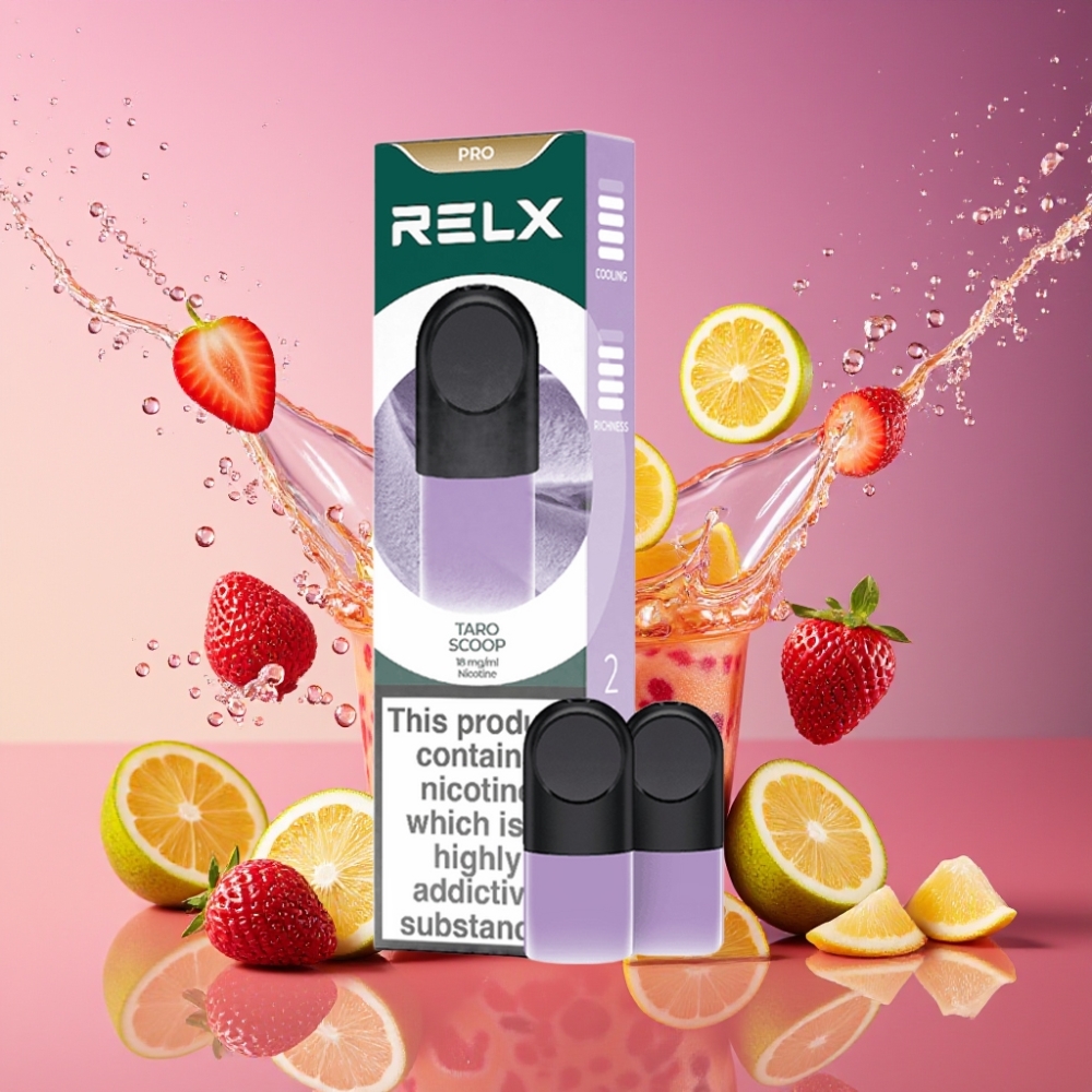 RELX Pod Pro 1 Mund Taro Skål 1,8% Nikotin 1,9 ml Engros Danmark