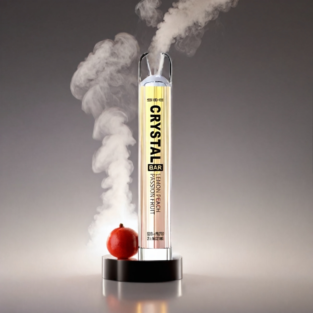 SKE Crystal BAR 600 Citron Fersken Passionsfrugt 0% 2% 500mAh 600 Puffs 2.0ml Mesh Coil Engros Danmark