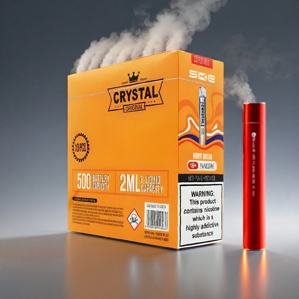 SKE Crystal BAR 600 Honningmelon 0% 2.0ml 600 Puffs Mesh Coil Engros Danmark