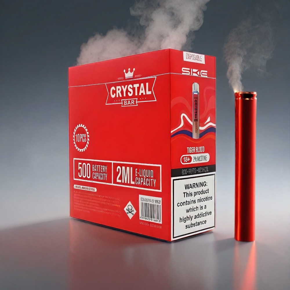 SKE Crystal BAR 600 Tigermetrik 2.0ml 600 Puffs 500mAh Mesh Coil 3.6V Engros Danmark