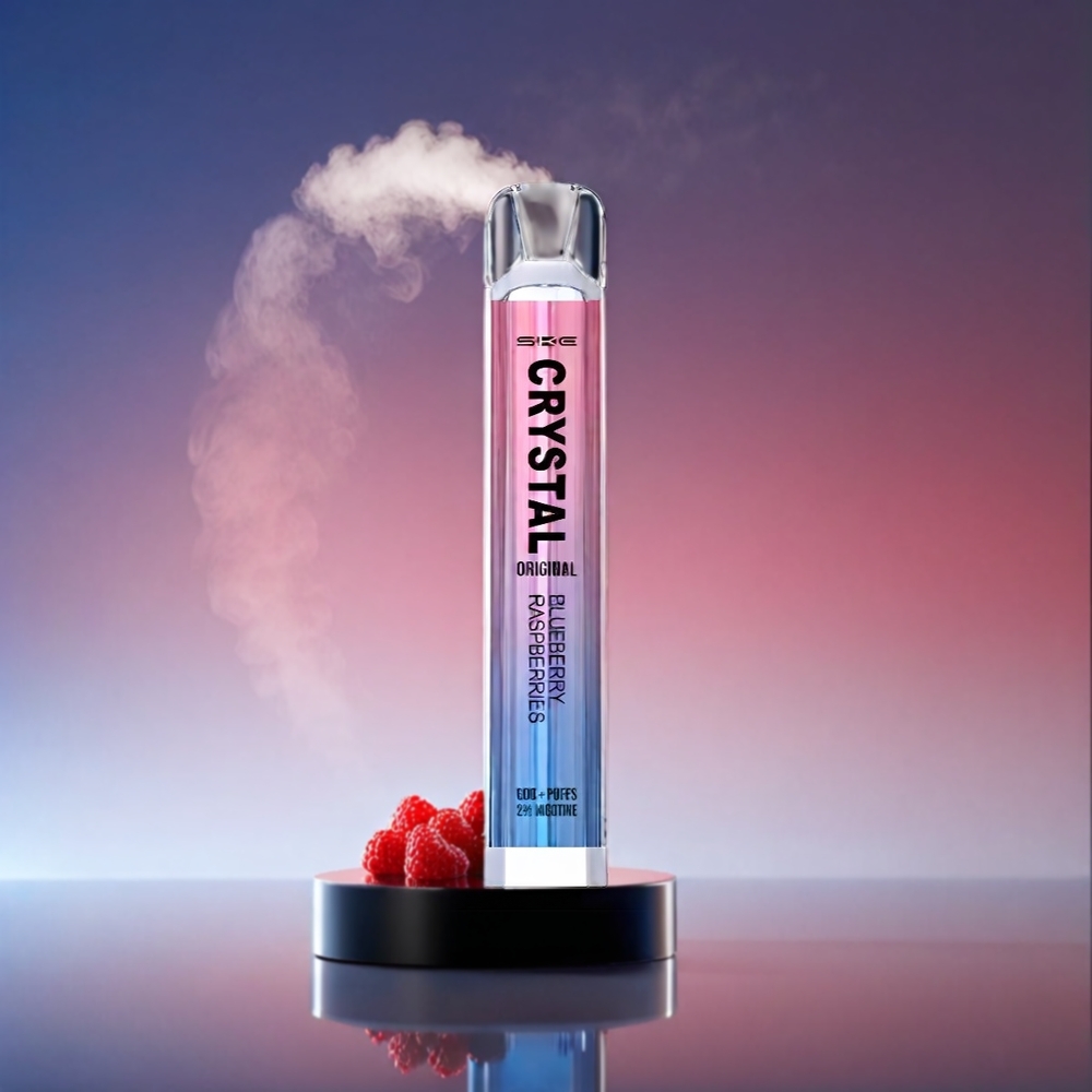 SKE Crystal BAR 600 Vape Blåbær Hindbær - 2ml/600 Puffs/500mAh/3.6V Engros Danmark